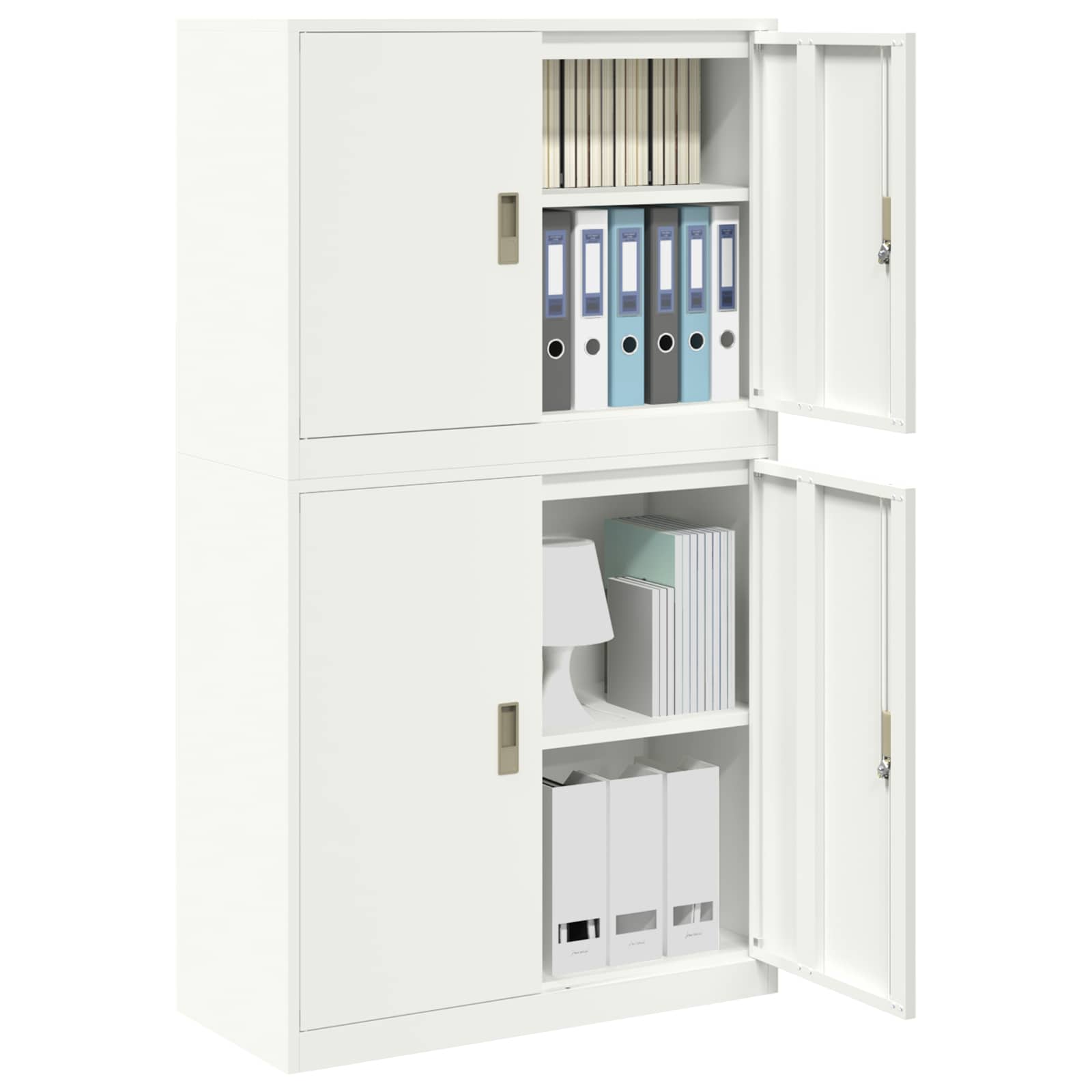 vidaXL Szafka do przechowywania 2 szt. Biały 90 x 40 x 160 cm Stal