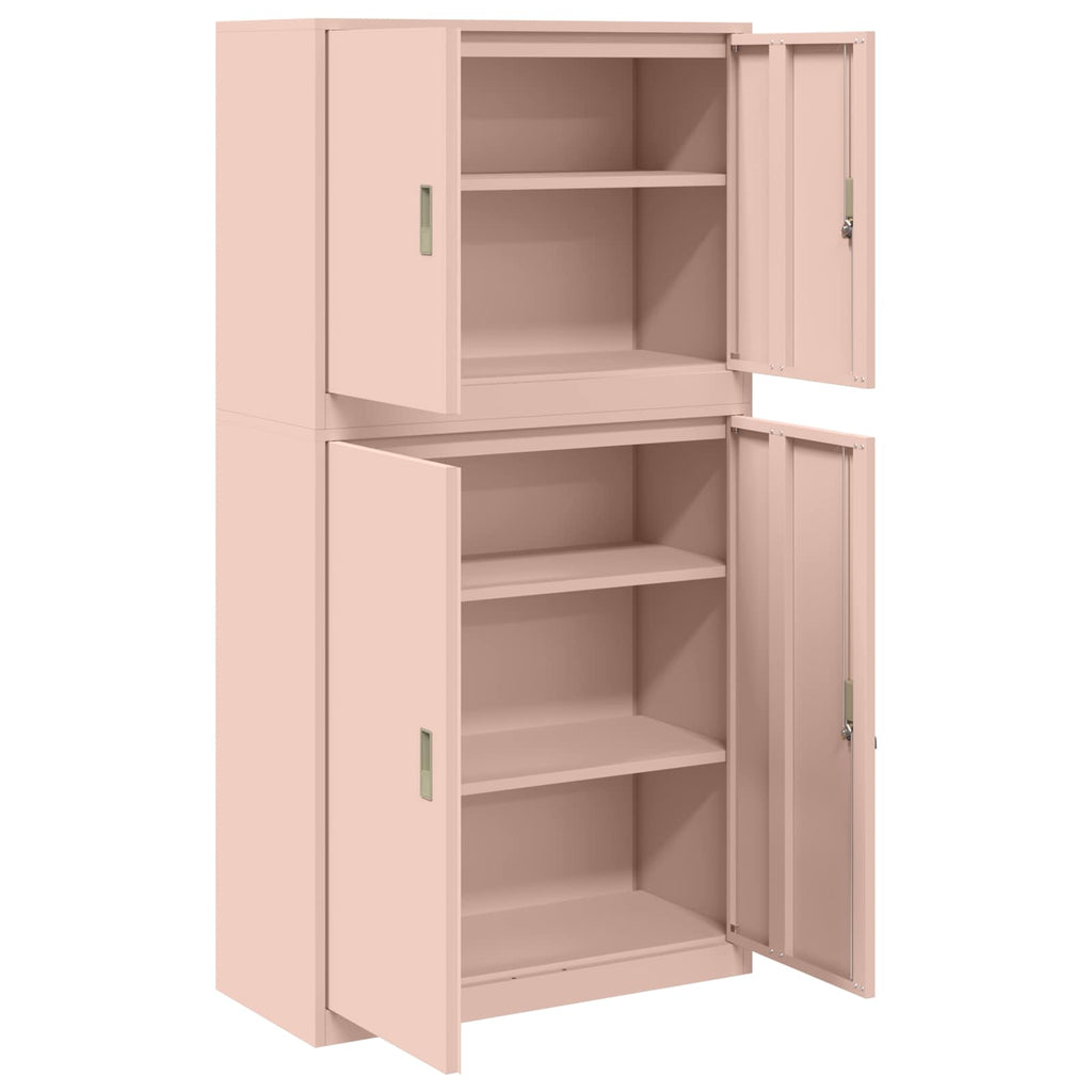 vidaXL Szafka do przechowywania 2 szt. różowy 90 x 40 x 175 cm Stal