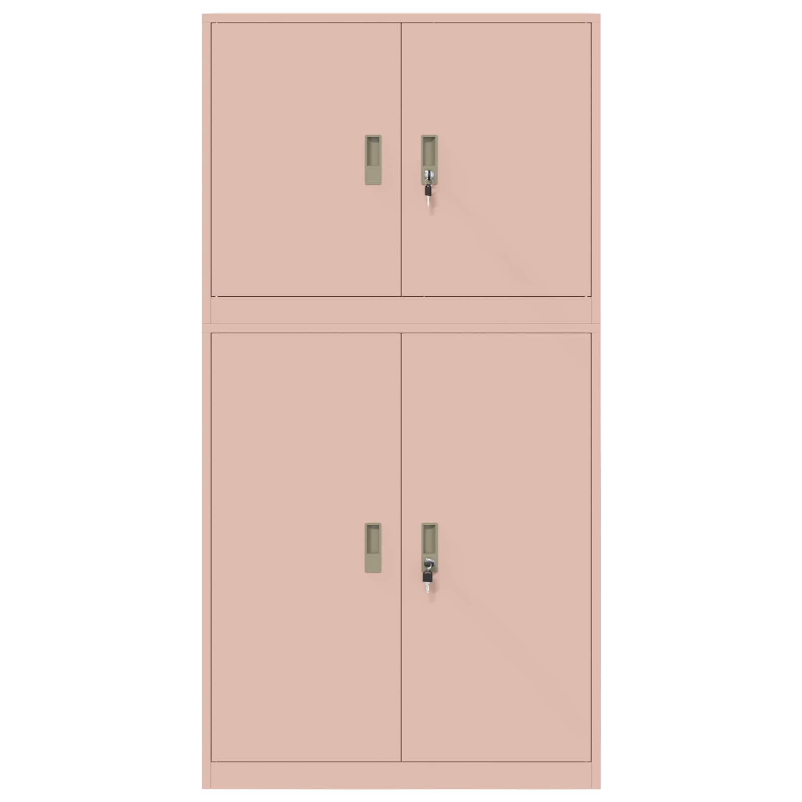 vidaXL Szafka do przechowywania 2 szt. różowy 90 x 40 x 175 cm Stal