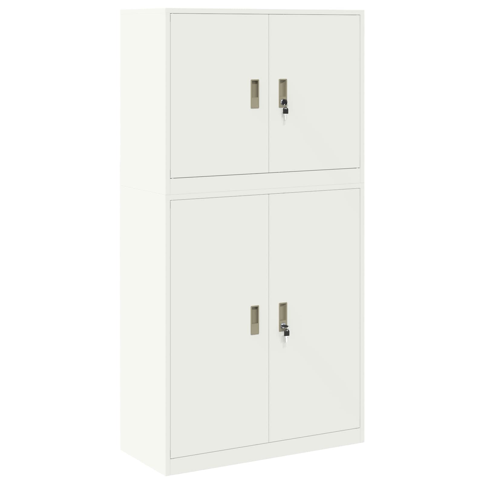 vidaXL Szafka do przechowywania 2 szt. Biały 90 x 40 x 175 cm Stal