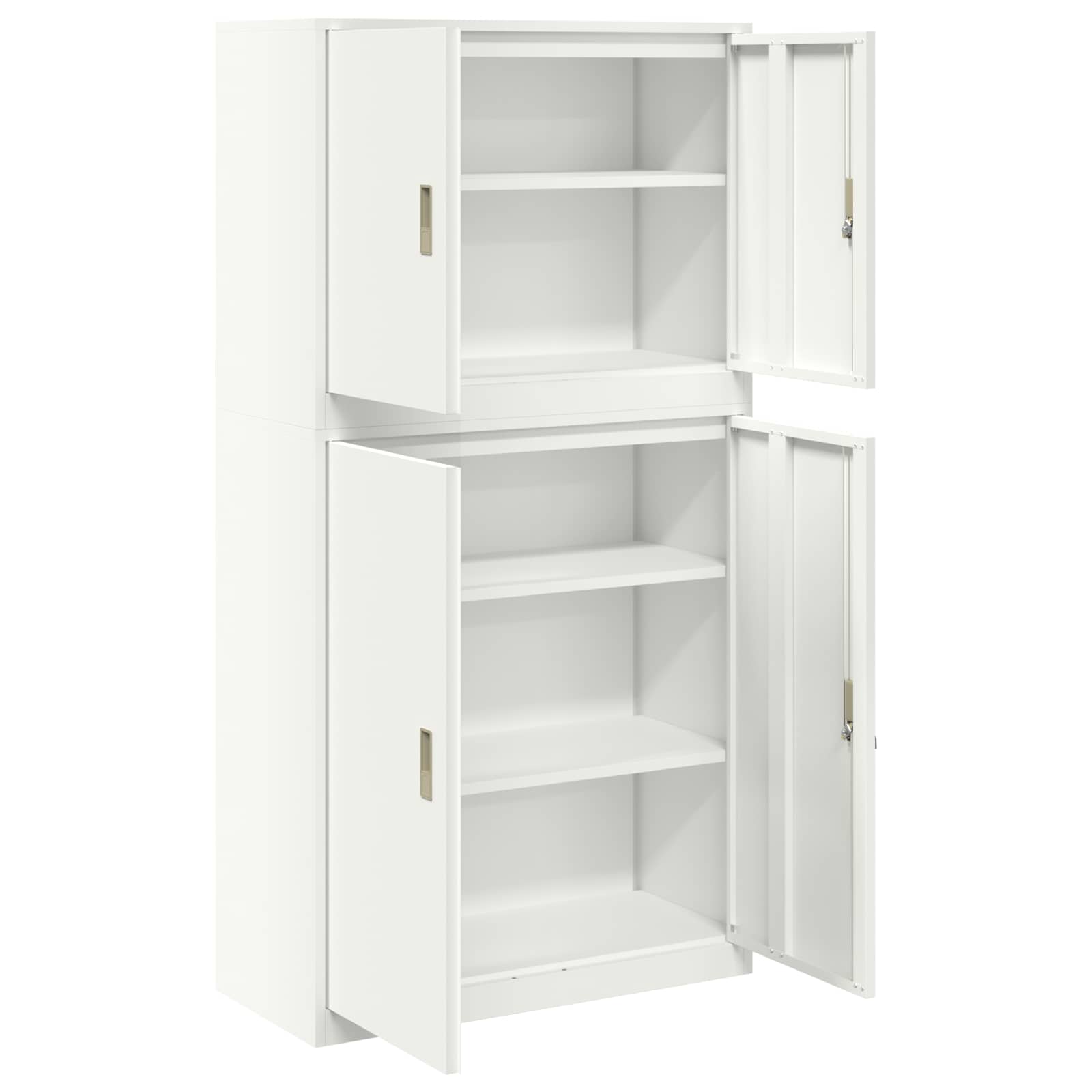 vidaXL Szafka do przechowywania 2 szt. Biały 90 x 40 x 175 cm Stal