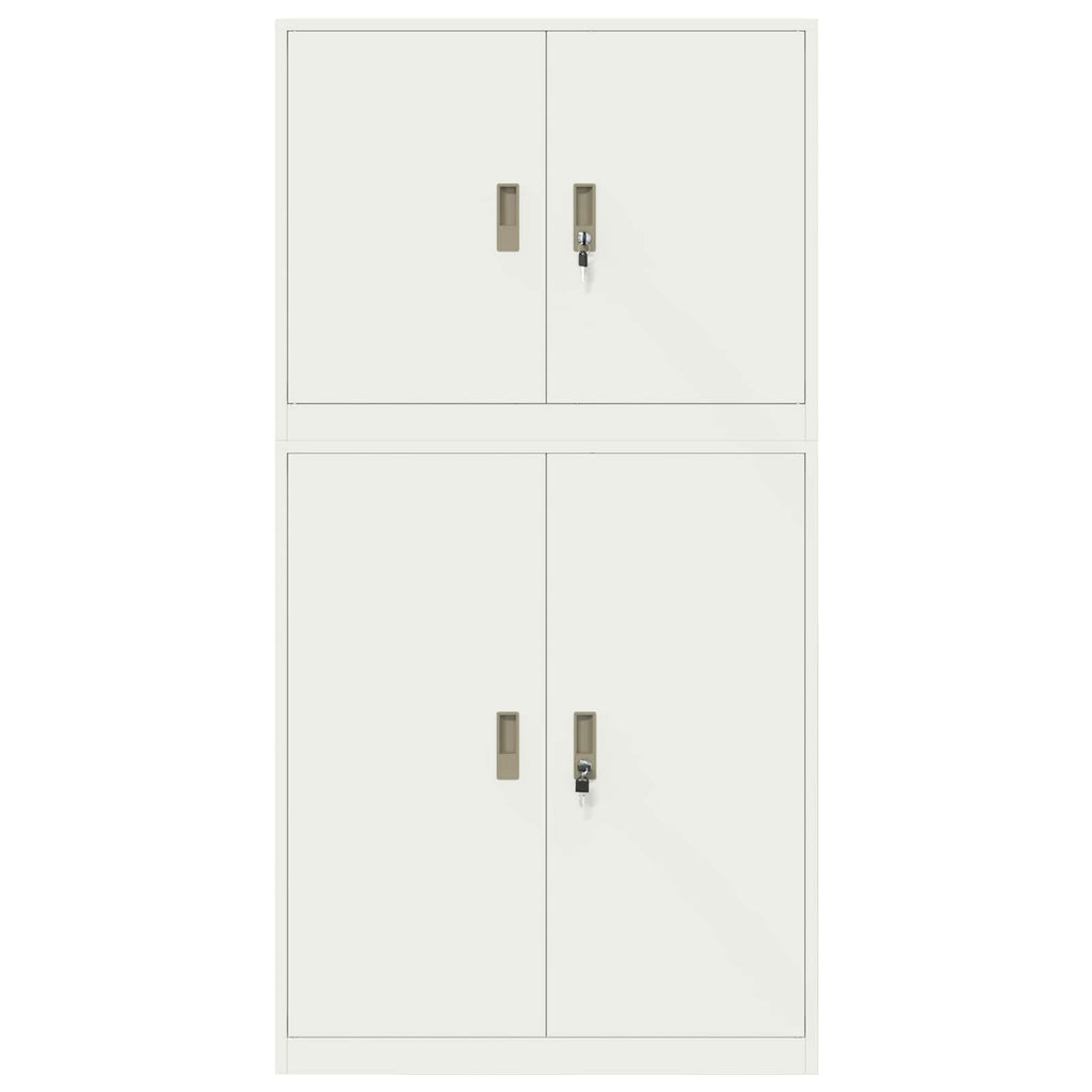vidaXL Szafka do przechowywania 2 szt. Biały 90 x 40 x 175 cm Stal