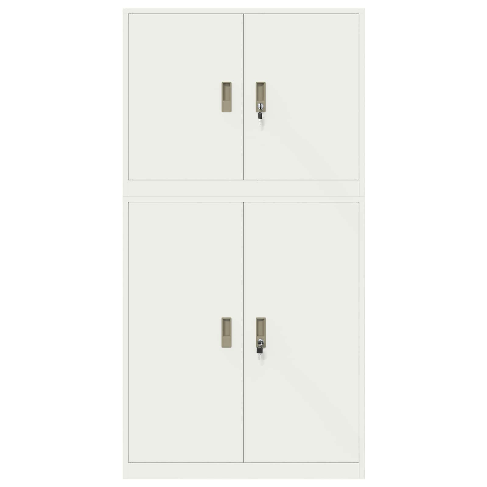 vidaXL Szafka do przechowywania 2 szt. Biały 90 x 40 x 175 cm Stal