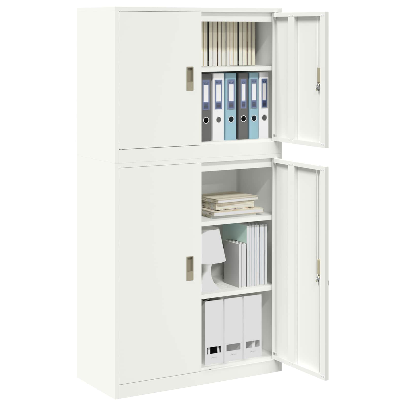 vidaXL Szafka do przechowywania 2 szt. Biały 90 x 40 x 175 cm Stal