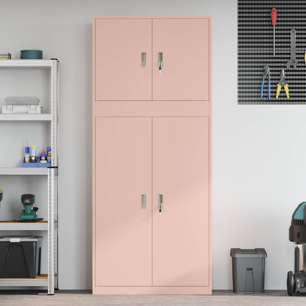 vidaXL Szafka do przechowywania 2 szt. różowy 90 x 40 x 210 cm Stal