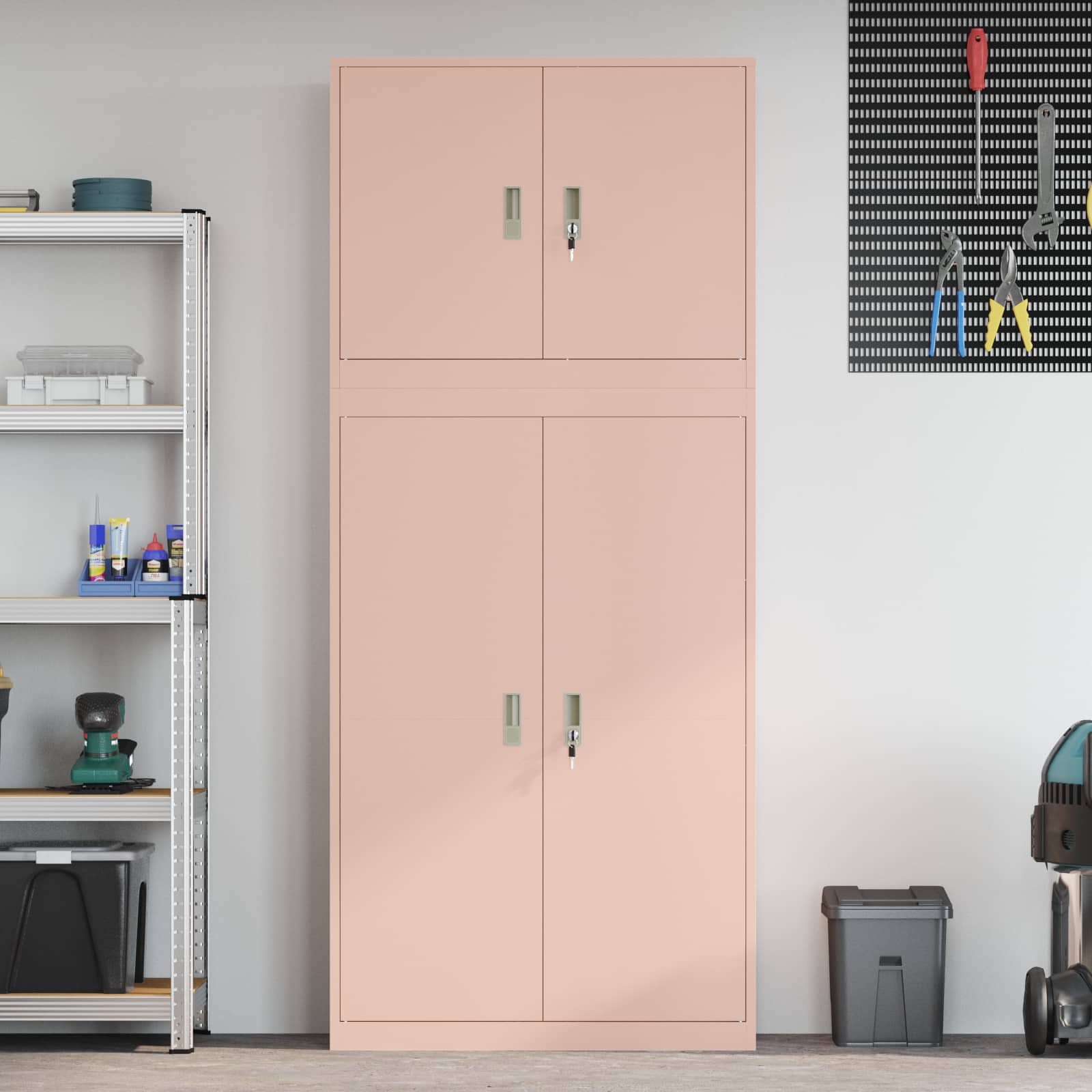 vidaXL Szafka do przechowywania 2 szt. różowy 90 x 40 x 210 cm Stal