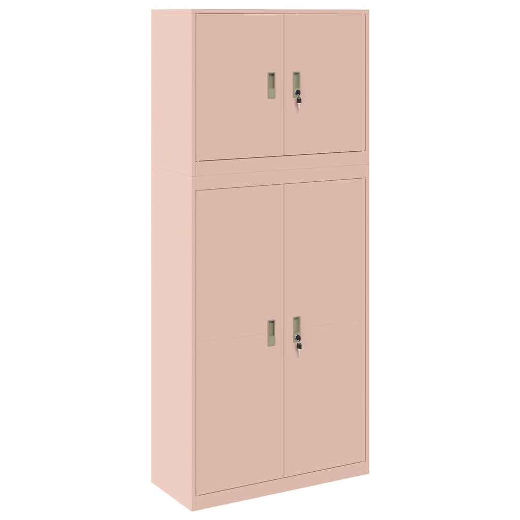 vidaXL Szafka do przechowywania 2 szt. różowy 90 x 40 x 210 cm Stal