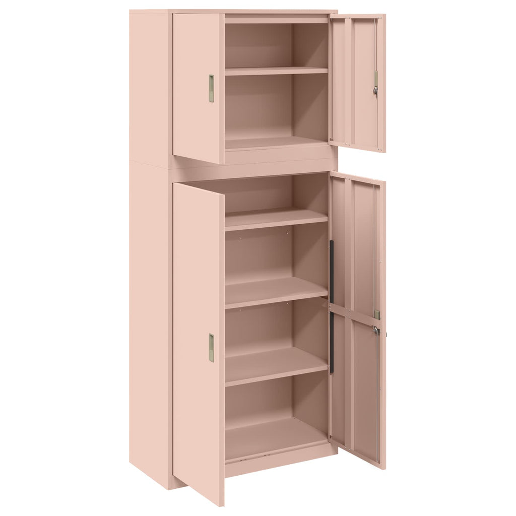 vidaXL Szafka do przechowywania 2 szt. różowy 90 x 40 x 210 cm Stal