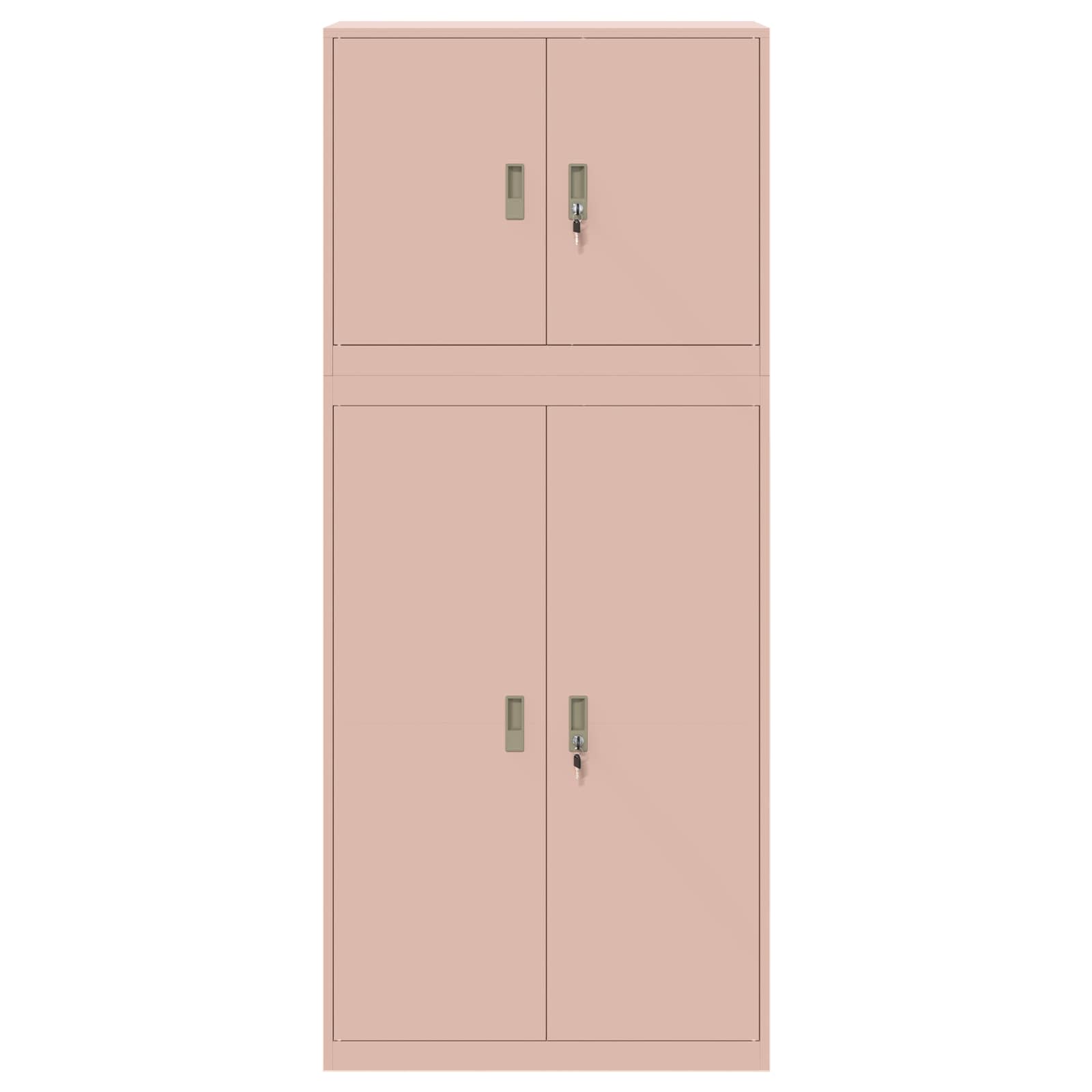 vidaXL Szafka do przechowywania 2 szt. różowy 90 x 40 x 210 cm Stal