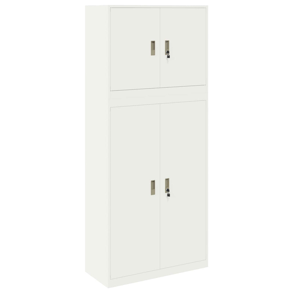 vidaXL Szafka do przechowywania 2 szt. Biały 90 x 40 x 210 cm Stal