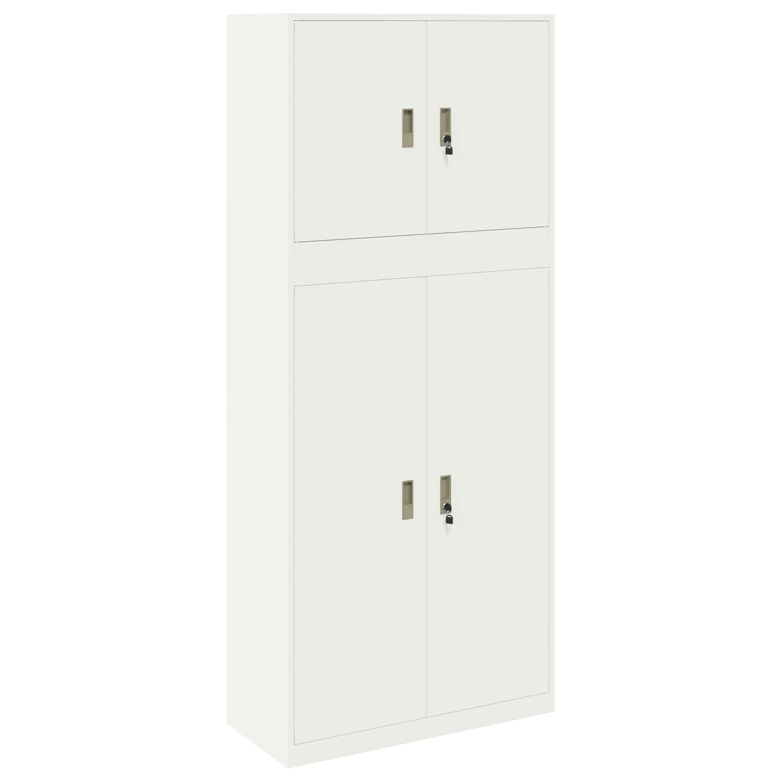 vidaXL Szafka do przechowywania 2 szt. Biały 90 x 40 x 210 cm Stal