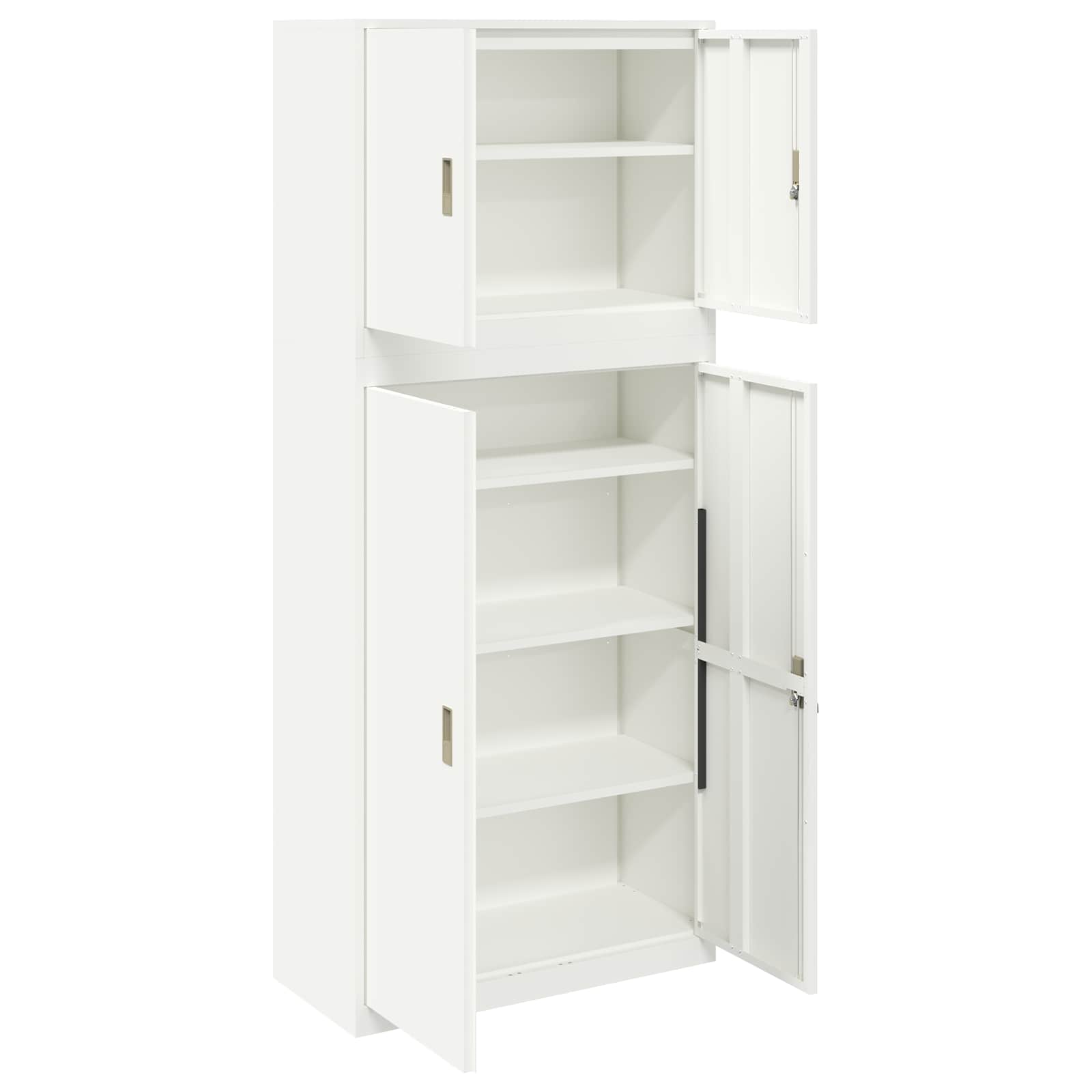 vidaXL Szafka do przechowywania 2 szt. Biały 90 x 40 x 210 cm Stal