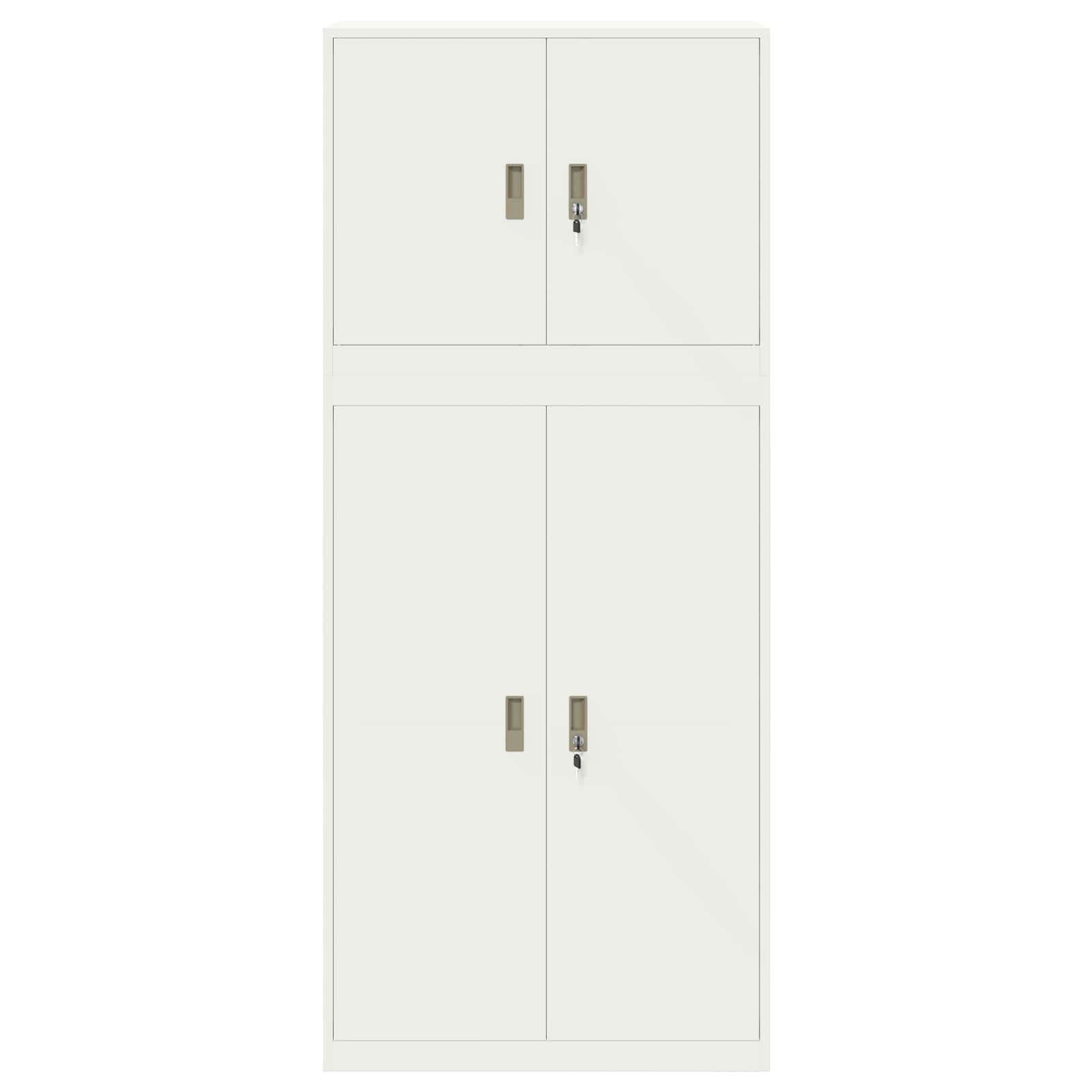 vidaXL Szafka do przechowywania 2 szt. Biały 90 x 40 x 210 cm Stal