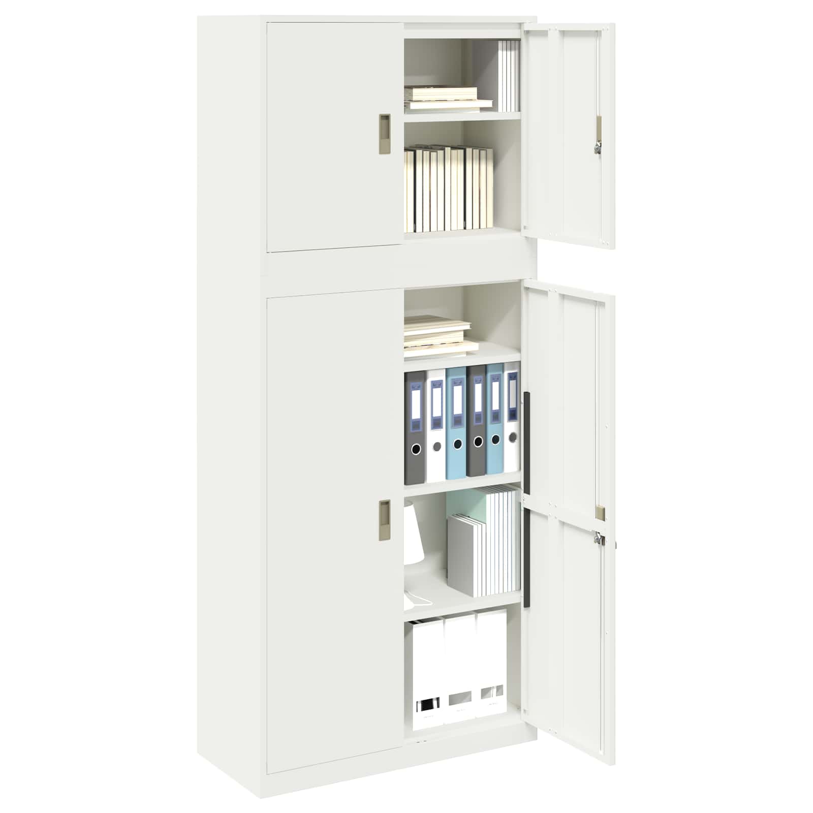 vidaXL Szafka do przechowywania 2 szt. Biały 90 x 40 x 210 cm Stal