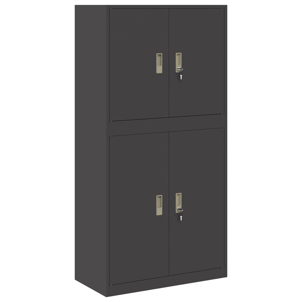 vidaXL Szafka do przechowywania 2 szt. Czarny 80 x 40 x 160 cm Stal