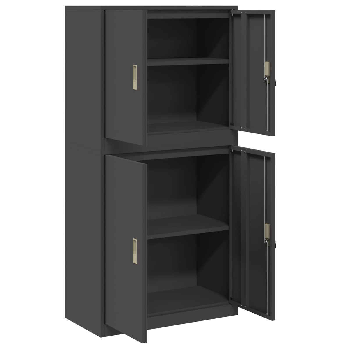 vidaXL Szafka do przechowywania 2 szt. Czarny 80 x 40 x 160 cm Stal