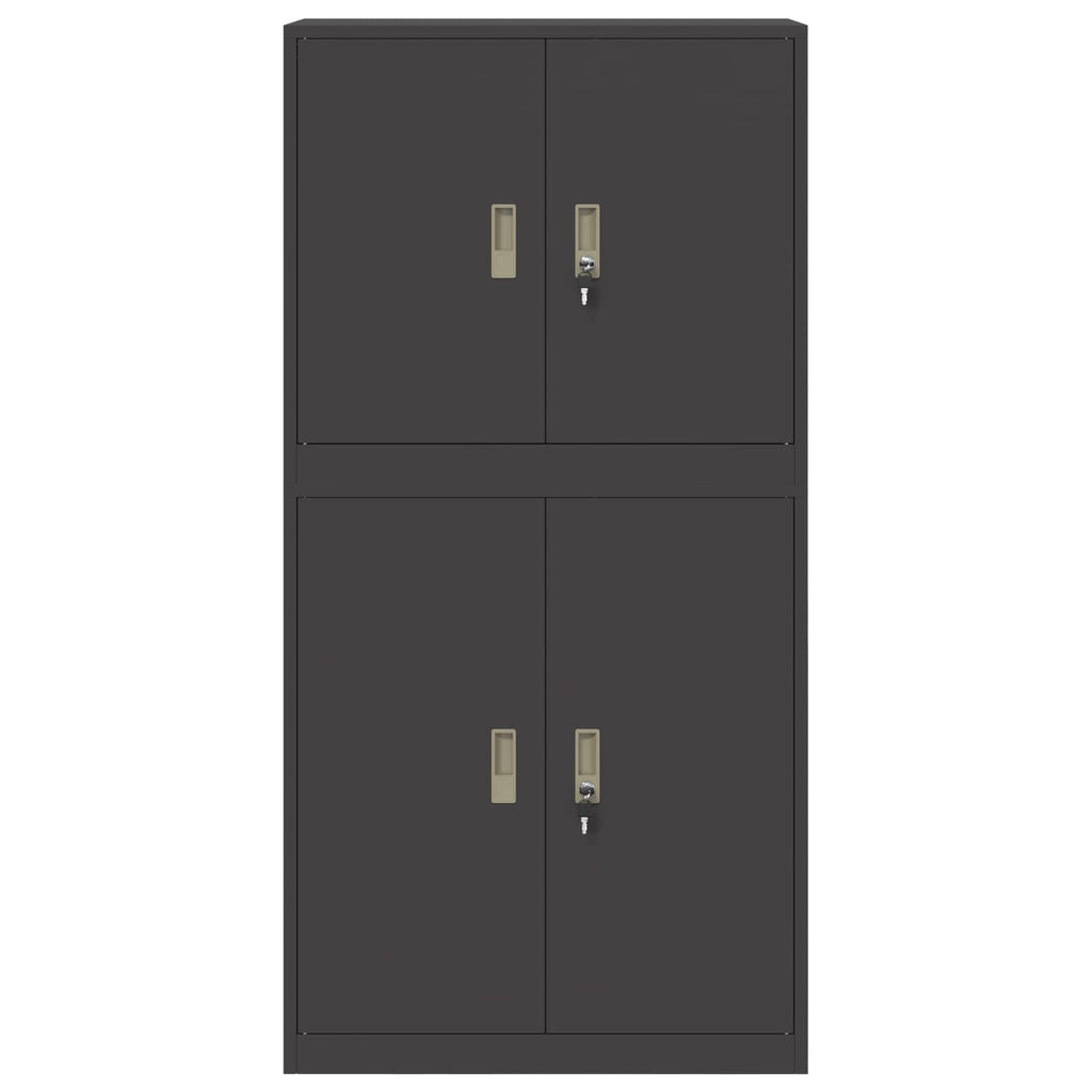vidaXL Szafka do przechowywania 2 szt. Czarny 80 x 40 x 160 cm Stal