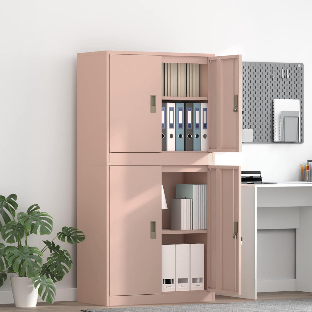 vidaXL Szafka do przechowywania 2 szt. różowy 80 x 40 x 160 cm Stal