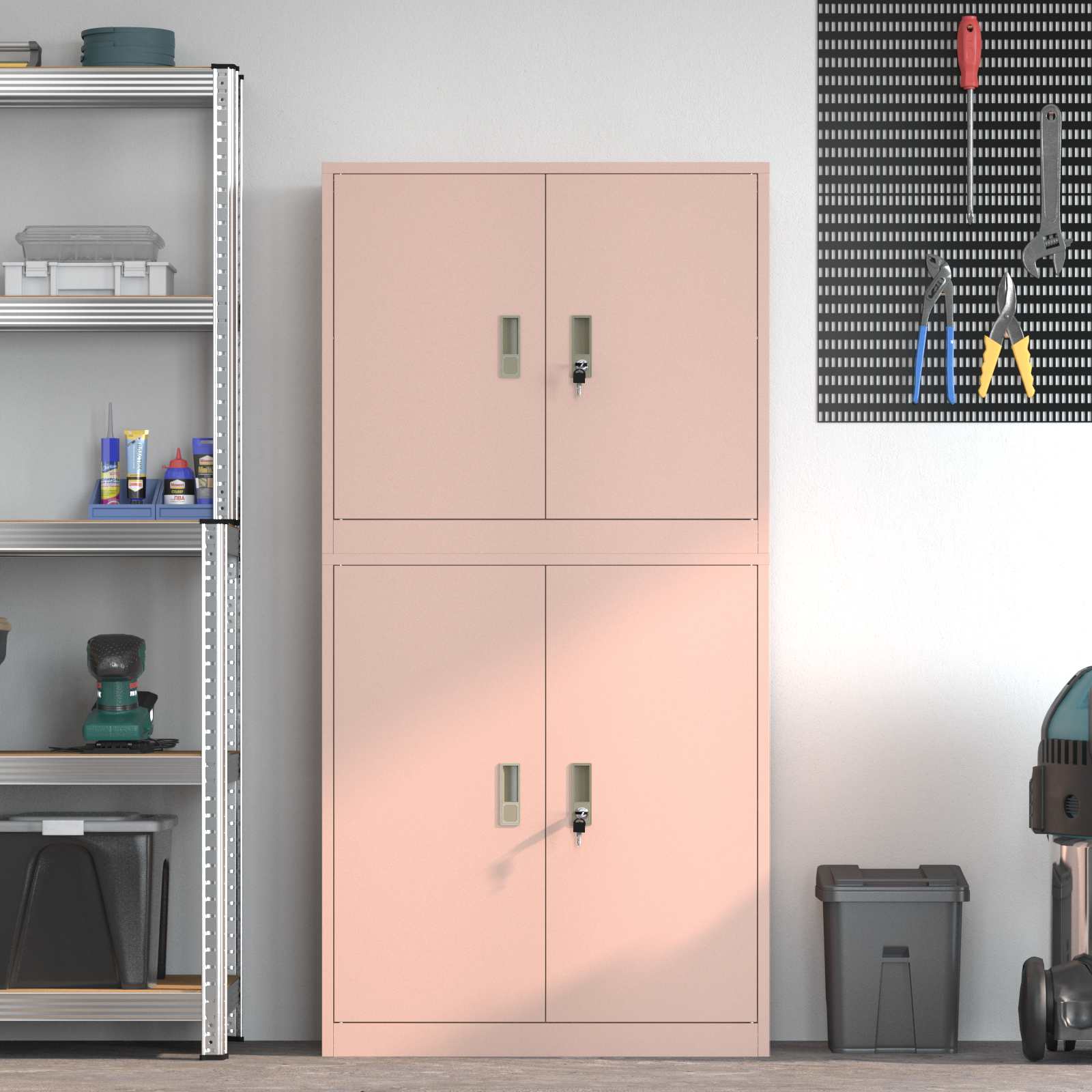 vidaXL Szafka do przechowywania 2 szt. różowy 80 x 40 x 160 cm Stal