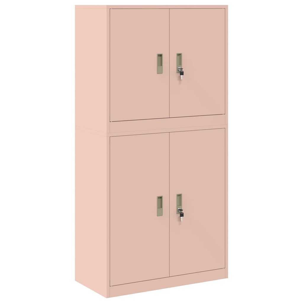vidaXL Szafka do przechowywania 2 szt. różowy 80 x 40 x 160 cm Stal