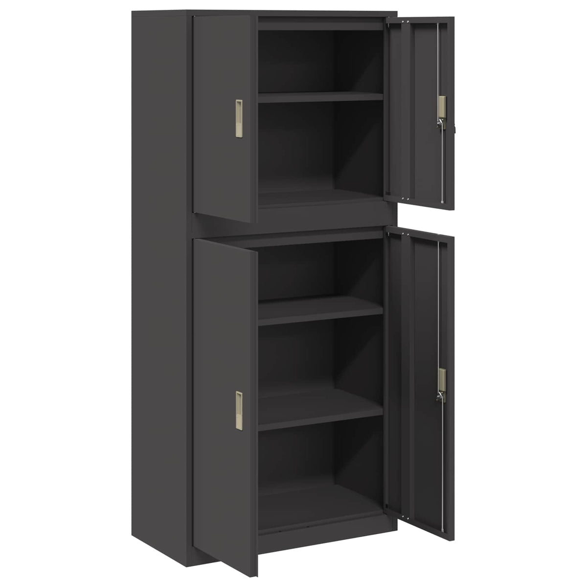 vidaXL Szafka do przechowywania 2 szt. Czarny 80 x 40 x 175 cm Stal