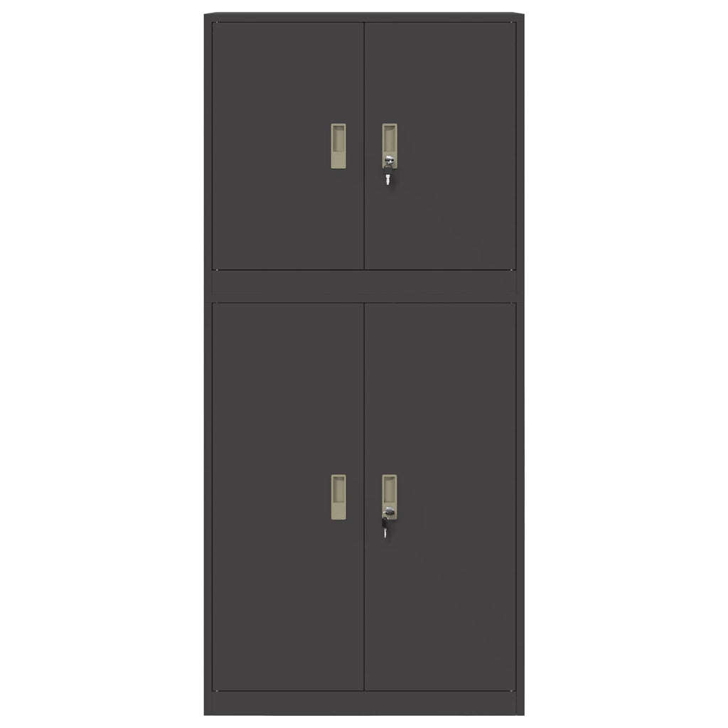 vidaXL Szafka do przechowywania 2 szt. Czarny 80 x 40 x 175 cm Stal