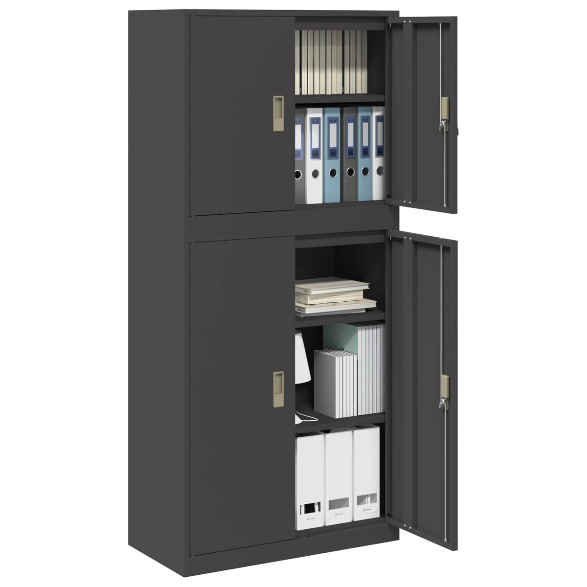 vidaXL Szafka do przechowywania 2 szt. Czarny 80 x 40 x 175 cm Stal