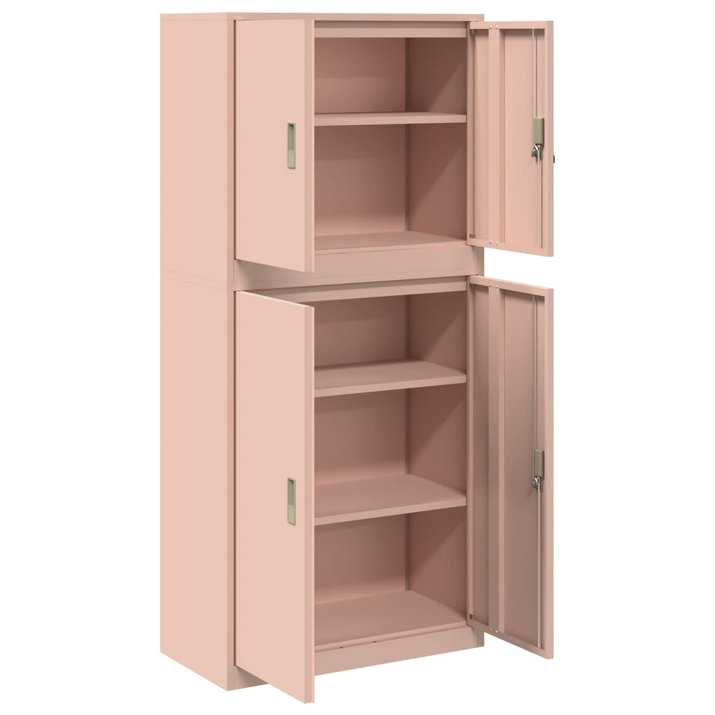 vidaXL Szafka do przechowywania 2 szt. różowy 80 x 40 x 175 cm Stal