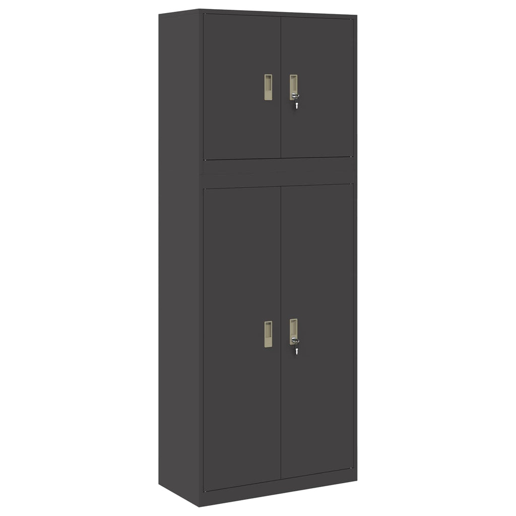 vidaXL Szafka do przechowywania 2 szt. Czarny 80 x 40 x 210 cm Stal