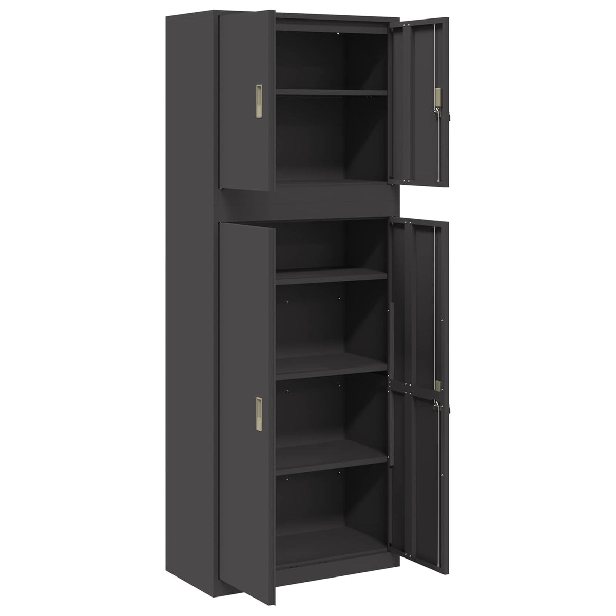 vidaXL Szafka do przechowywania 2 szt. Czarny 80 x 40 x 210 cm Stal