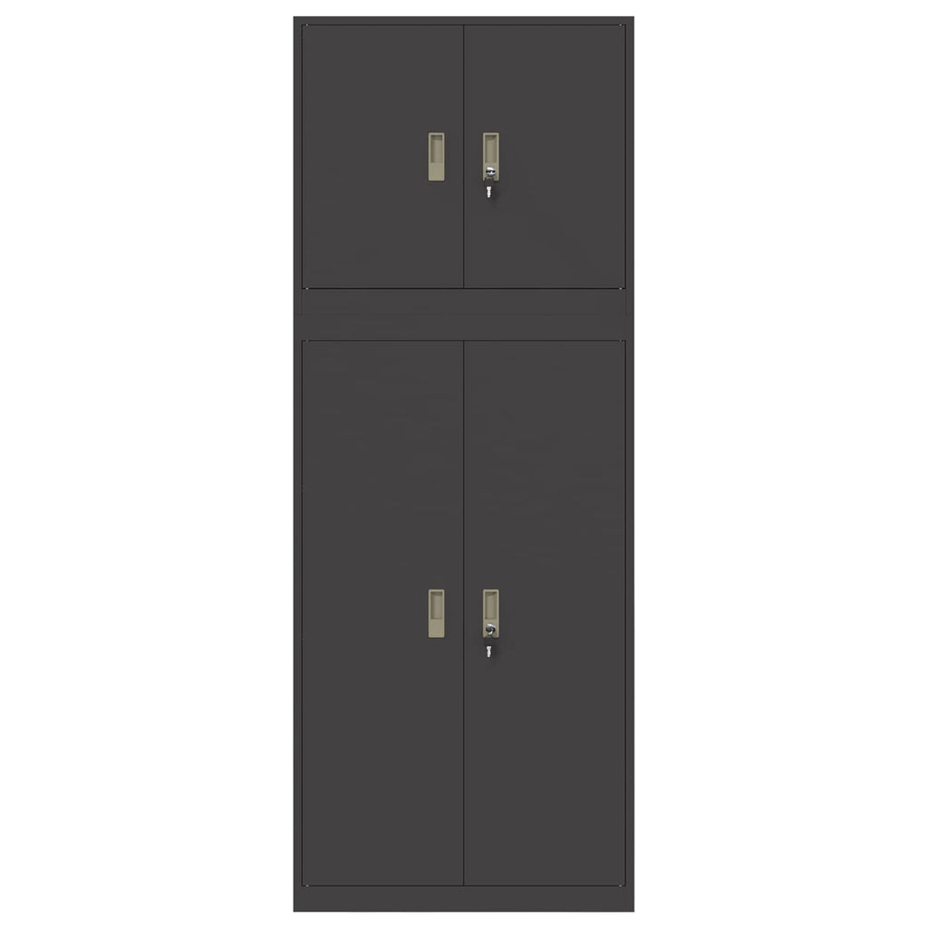 vidaXL Szafka do przechowywania 2 szt. Czarny 80 x 40 x 210 cm Stal