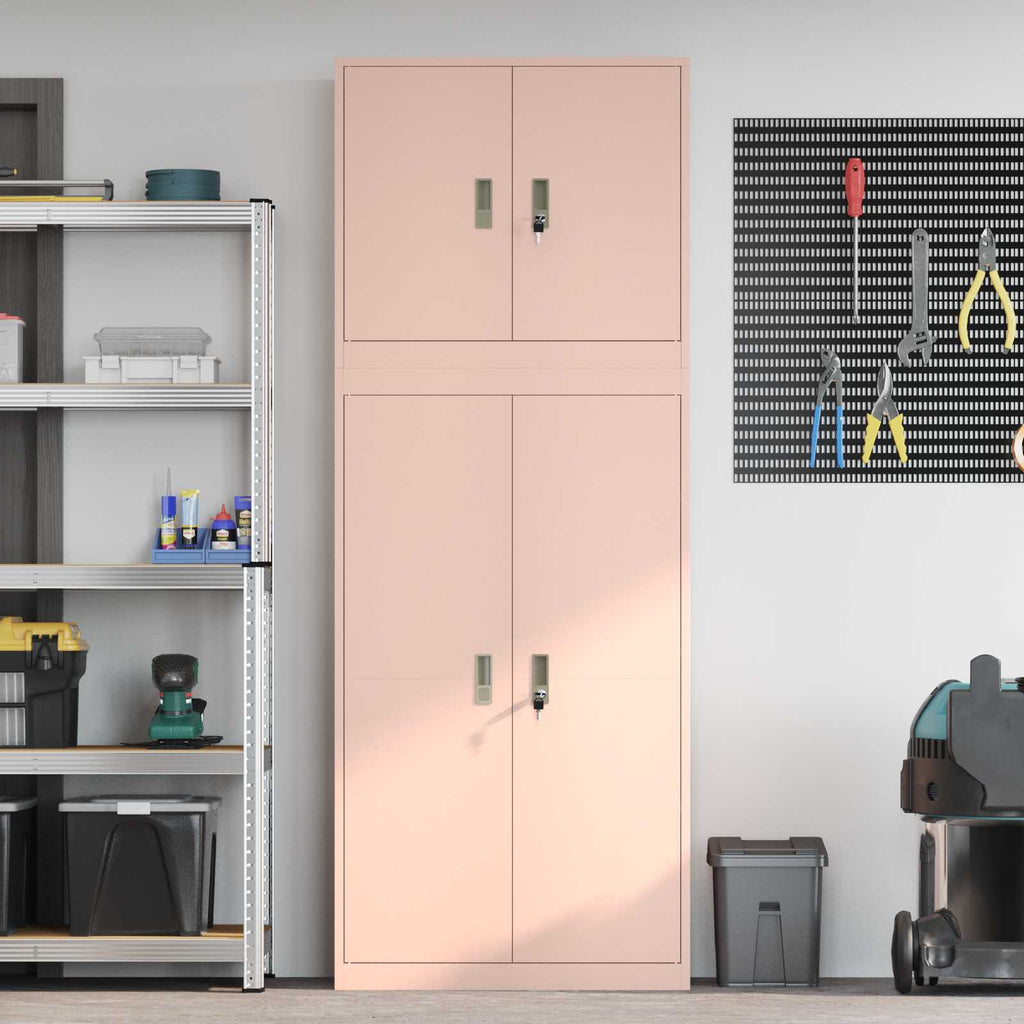 vidaXL Szafka do przechowywania 2 szt. różowy 80 x 40 x 210 cm Stal