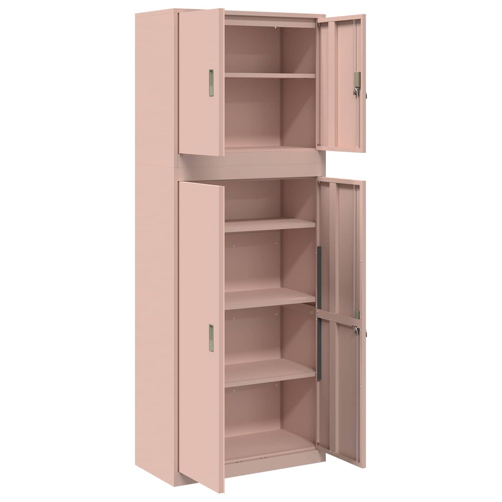 vidaXL Szafka do przechowywania 2 szt. różowy 80 x 40 x 210 cm Stal