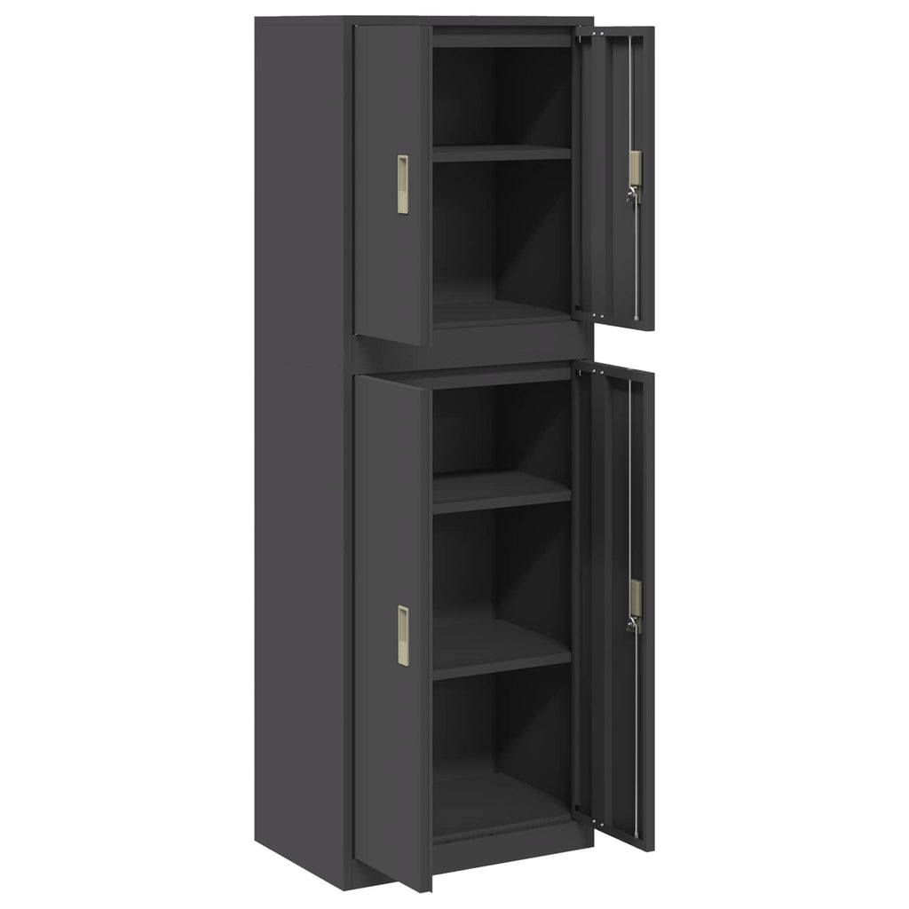 vidaXL Szafka do przechowywania 2 szt. Czarny 60 x 40 x 175 cm Stal