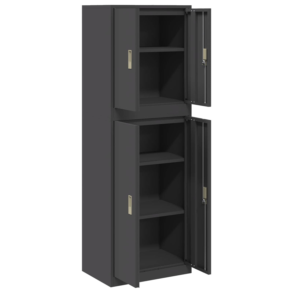 vidaXL Szafka do przechowywania 2 szt. Czarny 60 x 40 x 175 cm Stal