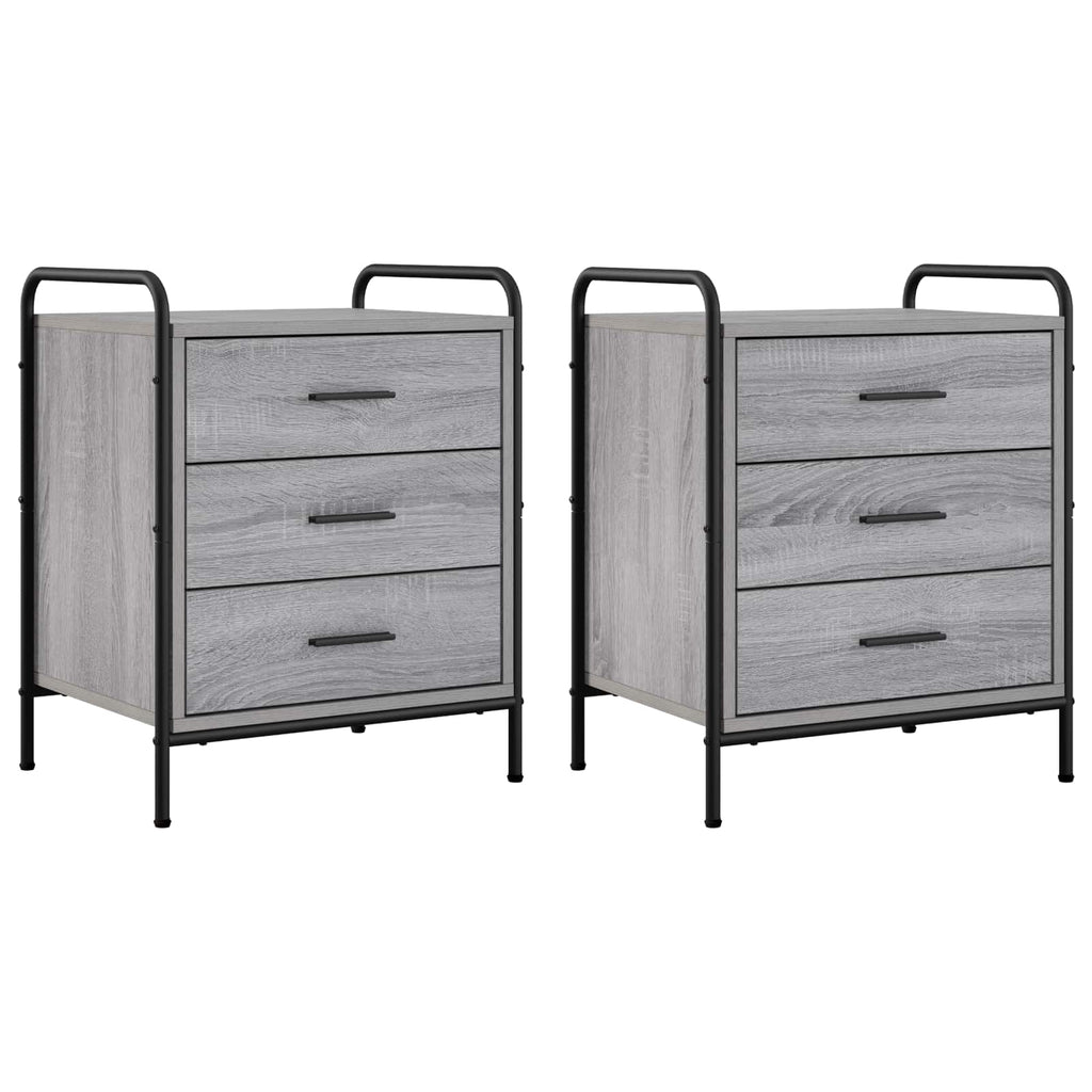 vidaXL Szafka Nocna 2 szt. Szary Sonoma 48 x 36,5 x 60 cm