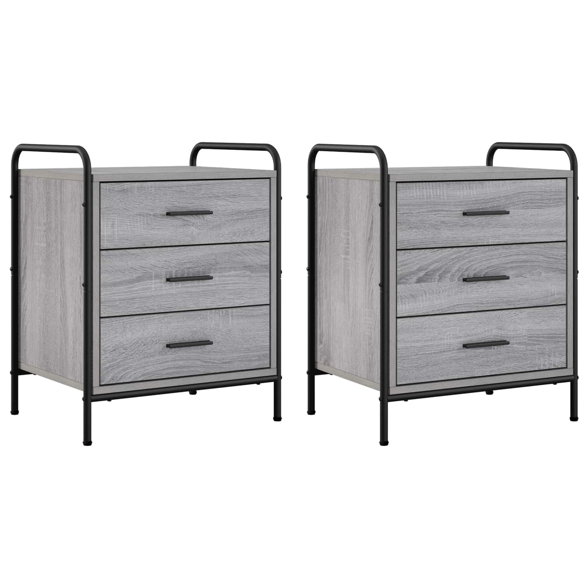 vidaXL Szafka Nocna 2 szt. Szary Sonoma 48 x 36,5 x 60 cm