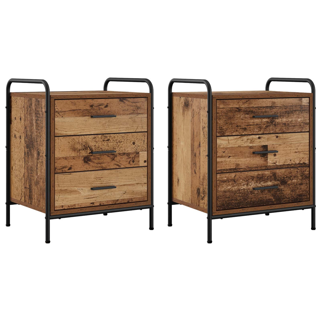 vidaXL Szafka Nocna 2 szt. Stare drewno 48 x 36,5 x 60 cm