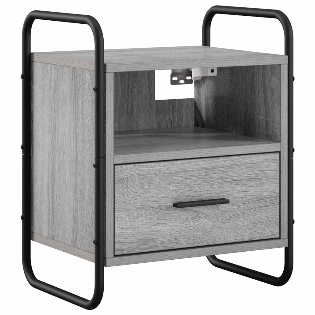 vidaXL Wisząca szafka nocna Szary Sonoma 40 x 30 x 50 cm