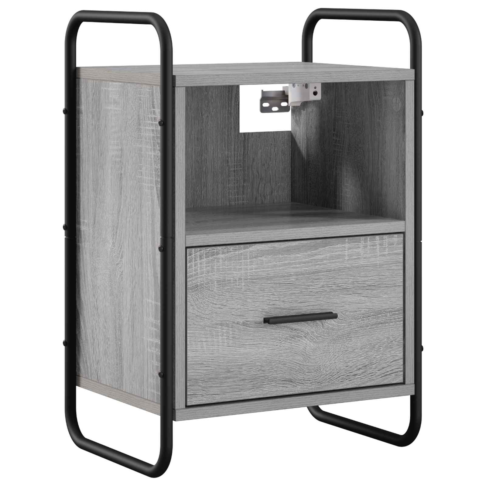 vidaXL Wisząca szafka nocna Szary Sonoma 40 x 30 x 60 cm