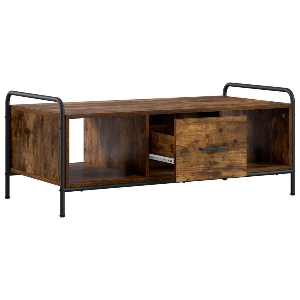 vidaXL Stolik kawowy Dąb wędzony 99,5 x 49 x 41 cm Drewno inżynieryjne