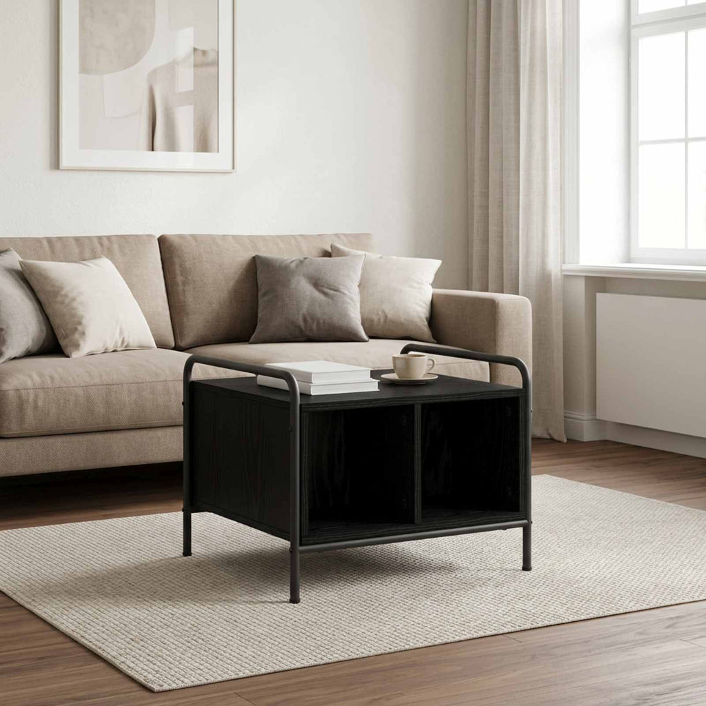 vidaXL Stolik kawowy Czarny dąb 50 x 49 x 41 cm Drewno inżynieryjne
