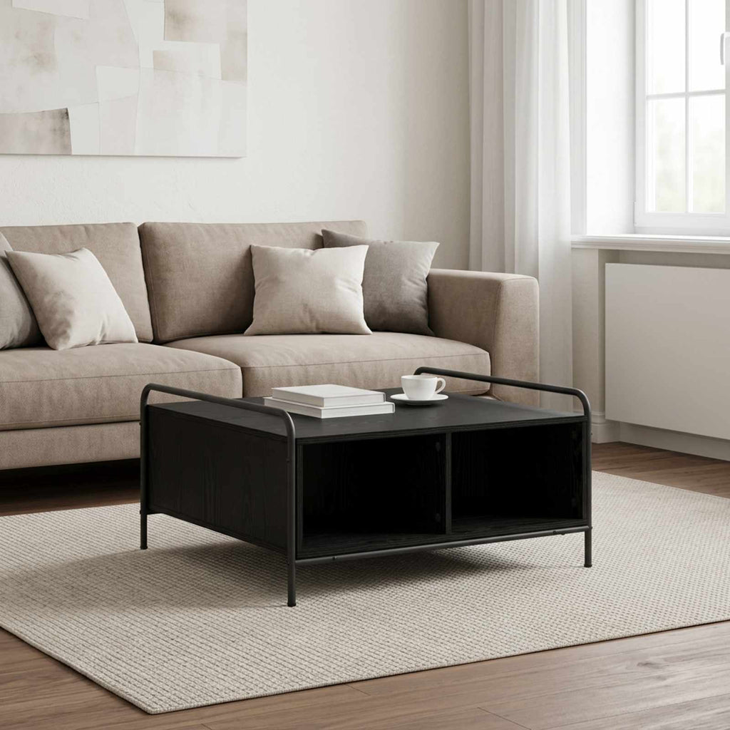 vidaXL Stolik kawowy Czarny dąb 50 x 49 x 41 cm Drewno inżynieryjne