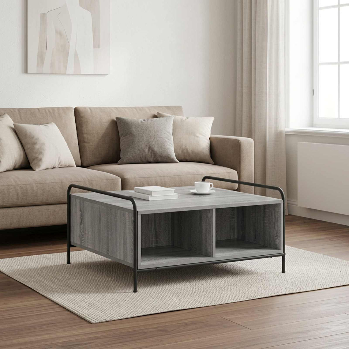 vidaXL Stolik kawowy Szary Sonoma 50 x 49 x 41 cm Drewno inżynieryjne