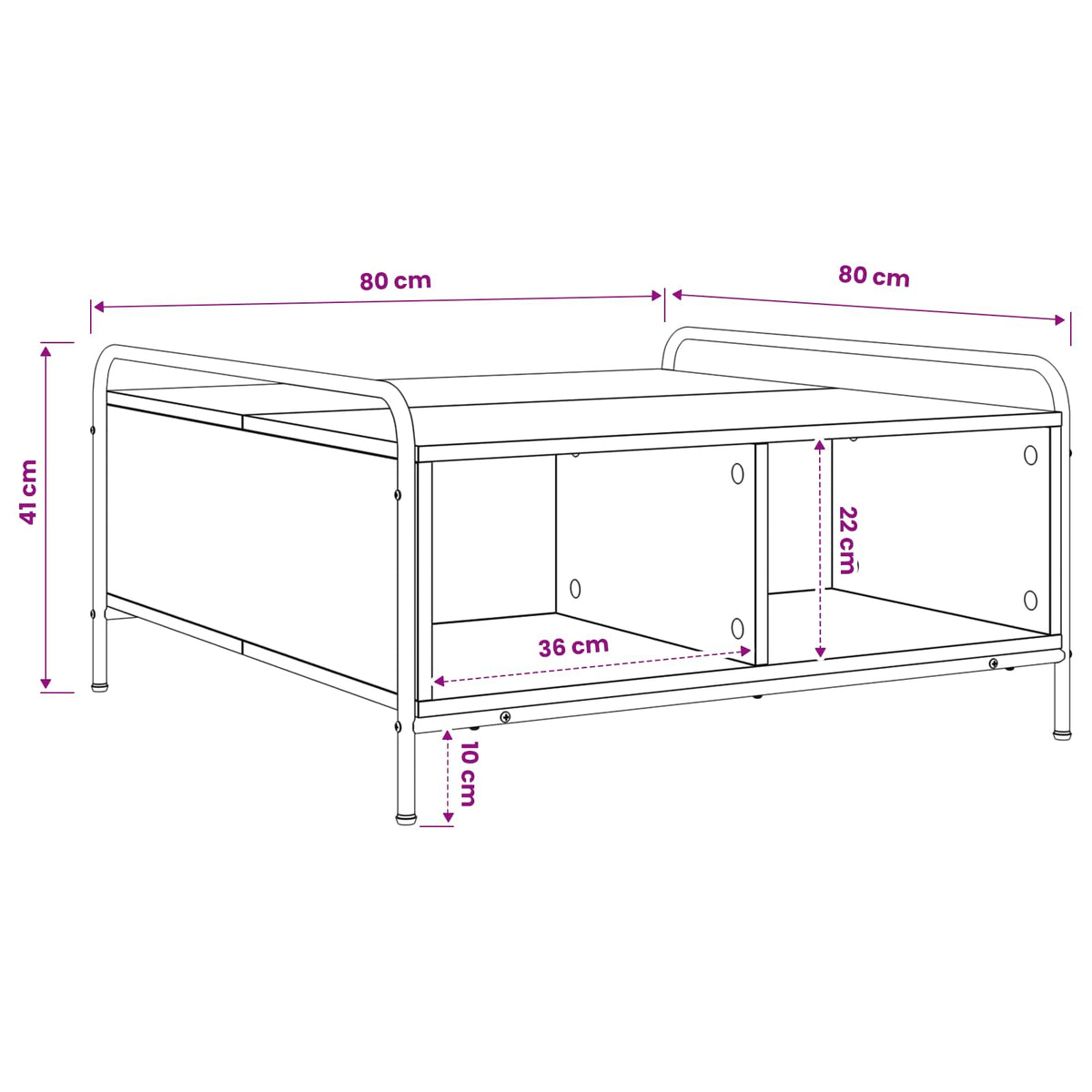 vidaXL Stolik kawowy Szary Sonoma 50 x 49 x 41 cm Drewno inżynieryjne