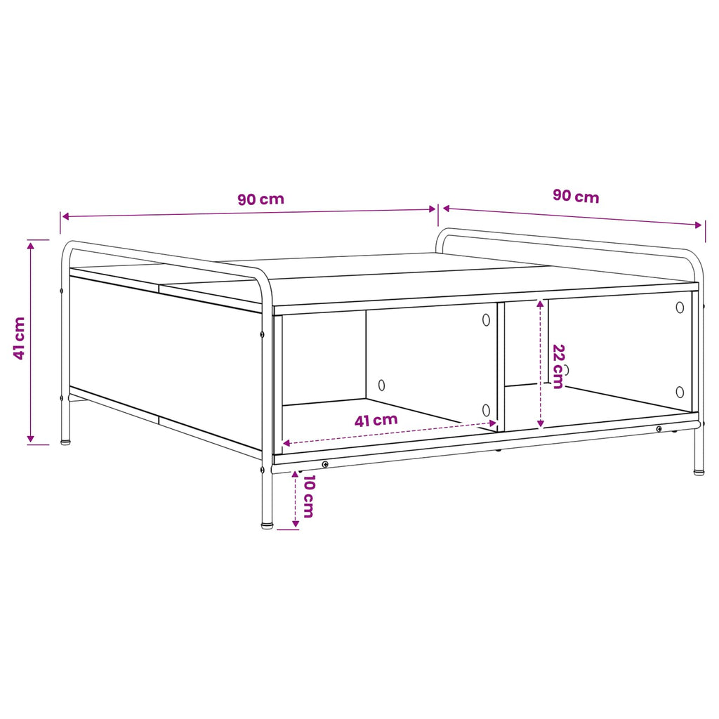 vidaXL Stolik kawowy Stare drewno 90 x 90 x 41 cm Drewno inżynieryjne