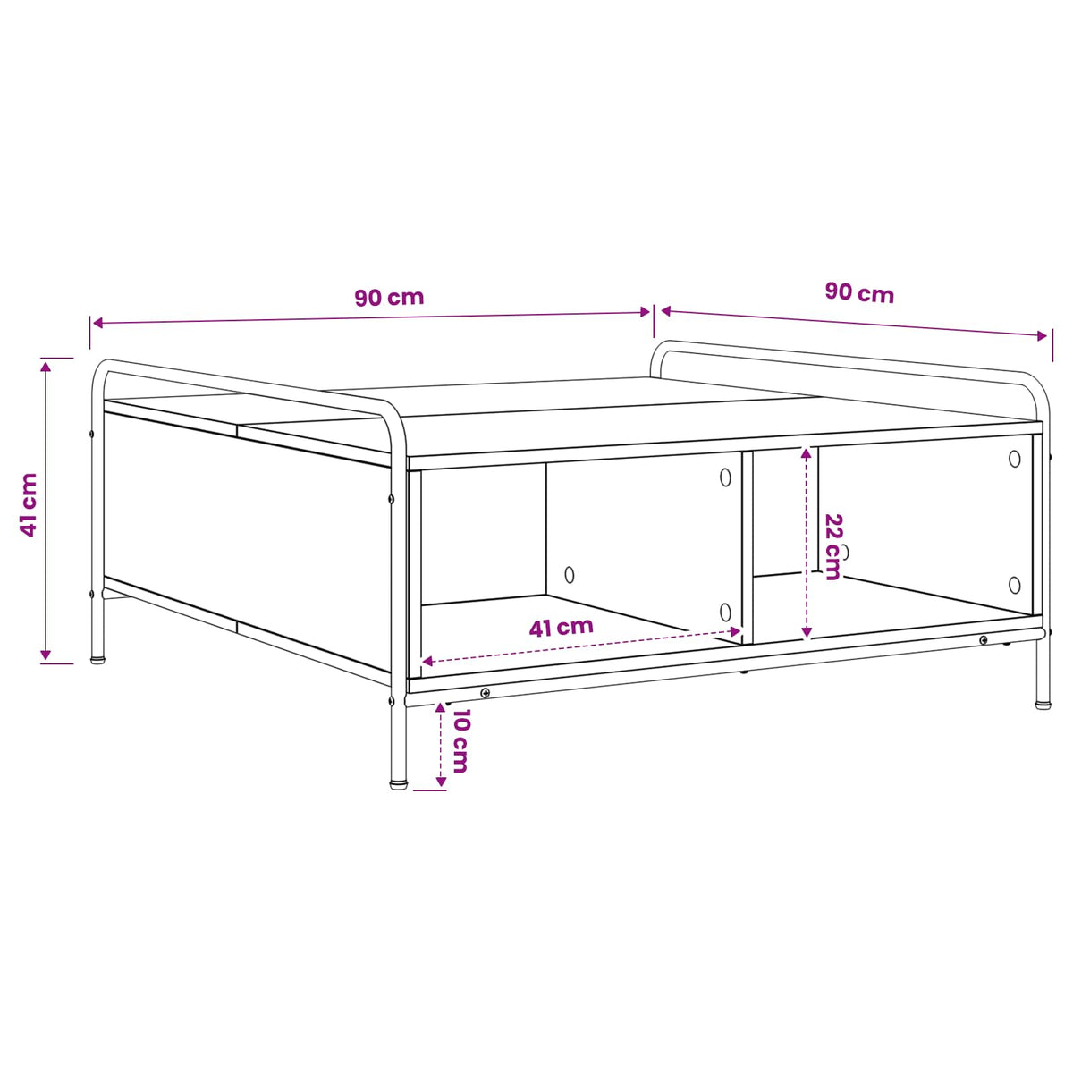 vidaXL Stolik kawowy Stare drewno 90 x 90 x 41 cm Drewno inżynieryjne