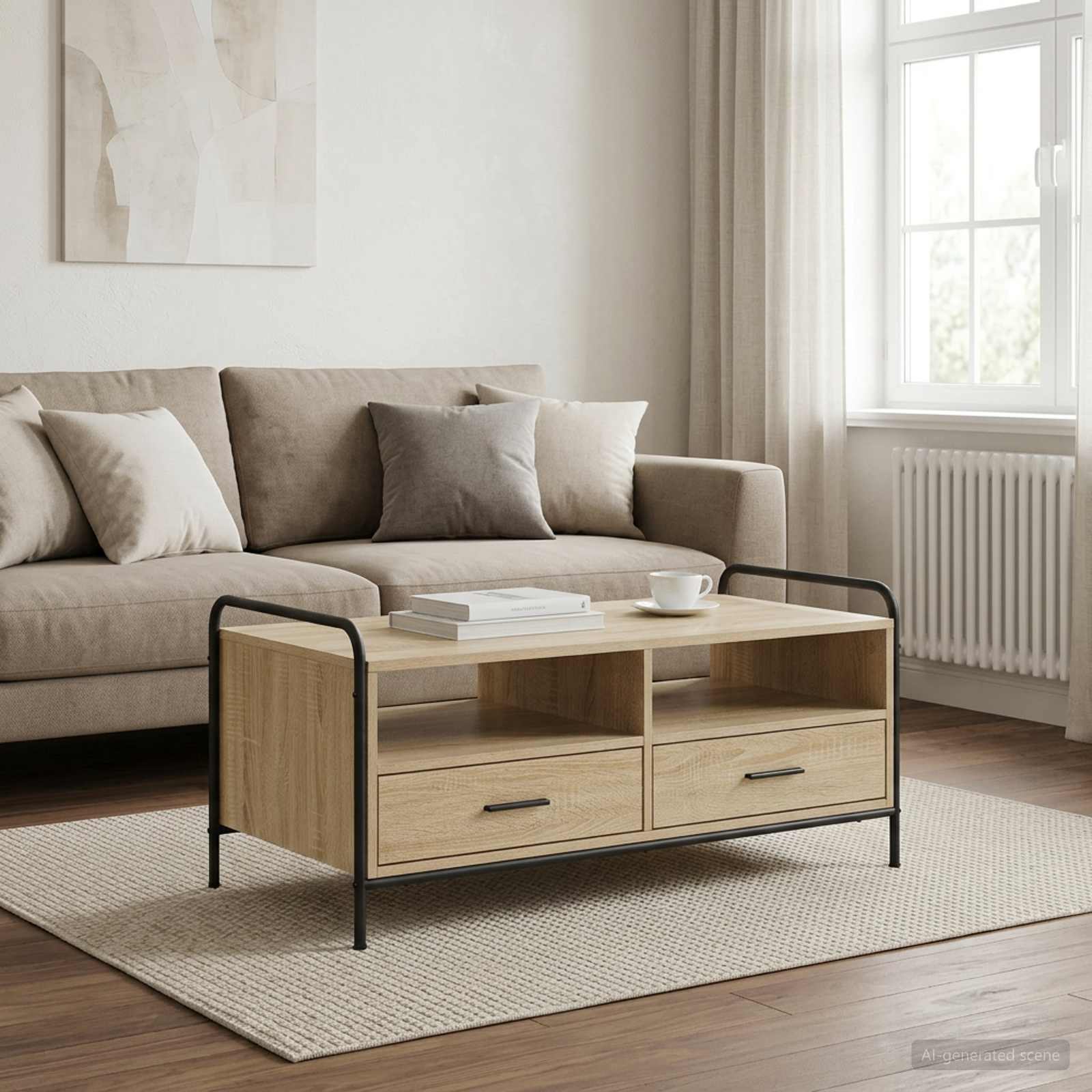 vidaXL Stolik kawowy dąb Sonoma 99,5 x 49 x 46 cm Drewno inżynieryjne