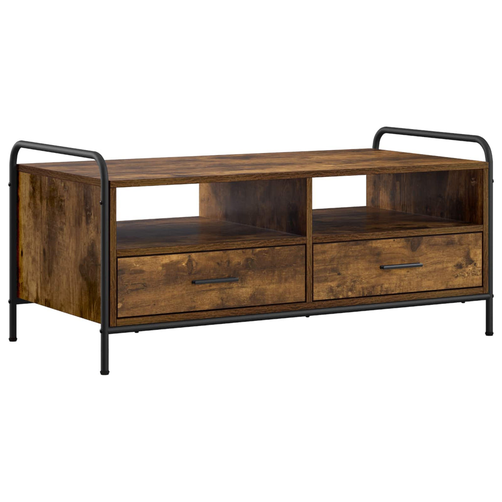 vidaXL Stolik kawowy Dąb wędzony 99,5 x 49 x 46 cm Drewno inżynieryjne