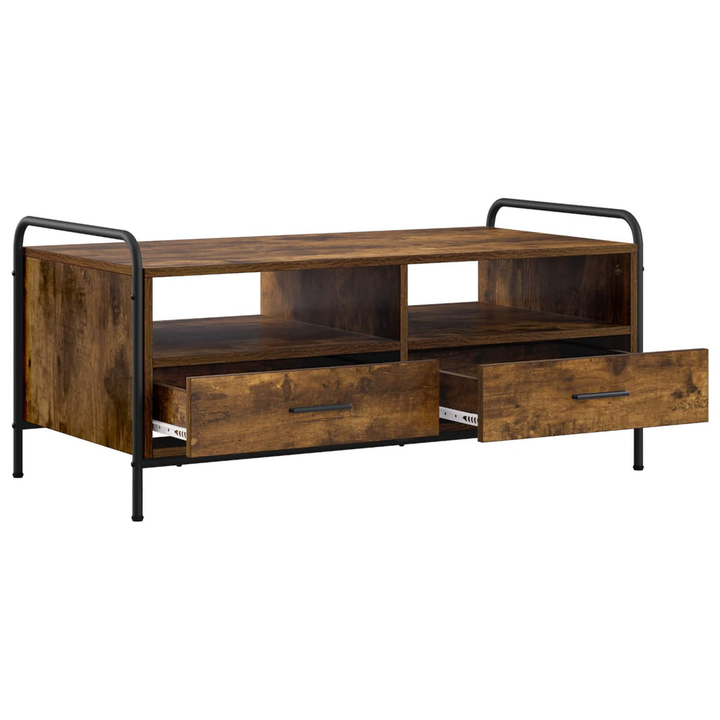 vidaXL Stolik kawowy Dąb wędzony 99,5 x 49 x 46 cm Drewno inżynieryjne